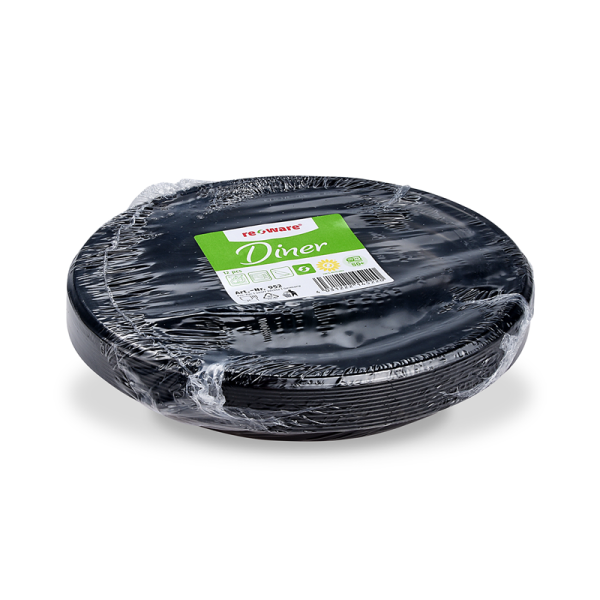 Teller (PP) Reware Dinner wiederverwendbar schwarz Ø22cm [12 St.]
